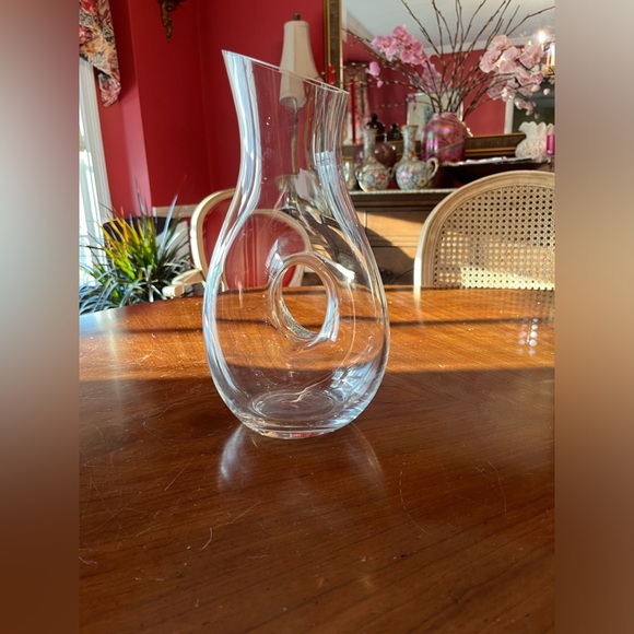 Bormioli Rocco Clear Glass 50oz. Carafe/Wine Decanter w artistic grip, Italy - Picture 9 of 14